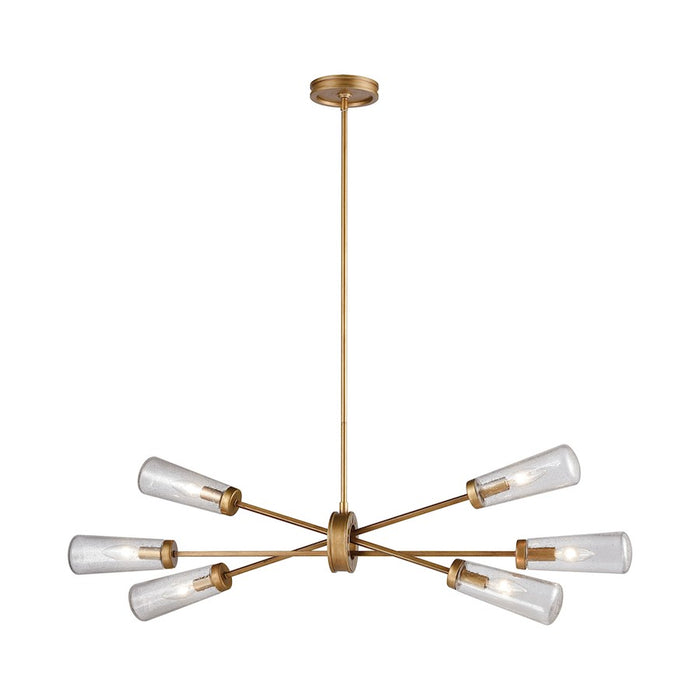 ELK Lighting Xenia 6-Light Chandelier, Matte Gold/Seedy Glass