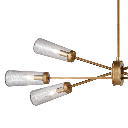 ELK Lighting Xenia 6-Light Chandelier, Matte Gold/Seedy Glass