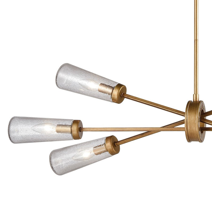 ELK Lighting Xenia 6-Light Chandelier, Matte Gold/Seedy Glass