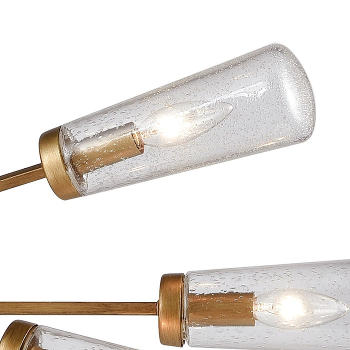 ELK Lighting Xenia 6-Light Chandelier, Matte Gold/Seedy Glass