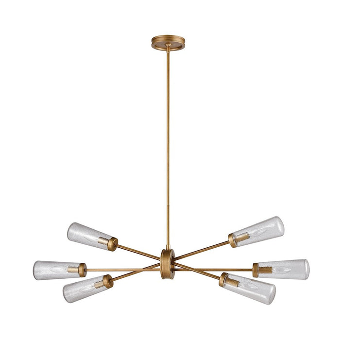 ELK Lighting Xenia 6-Light Chandelier, Matte Gold/Seedy Glass