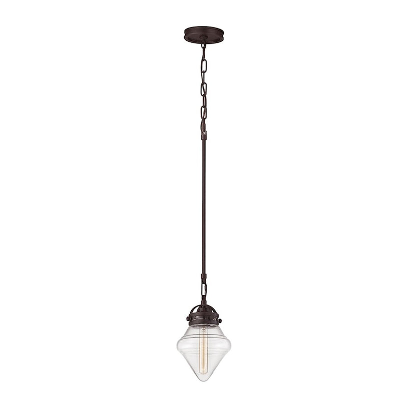 ELK Lighting Gramercy 1-Light 7" Mini Pendant, oil rubbed Bronze/Clear