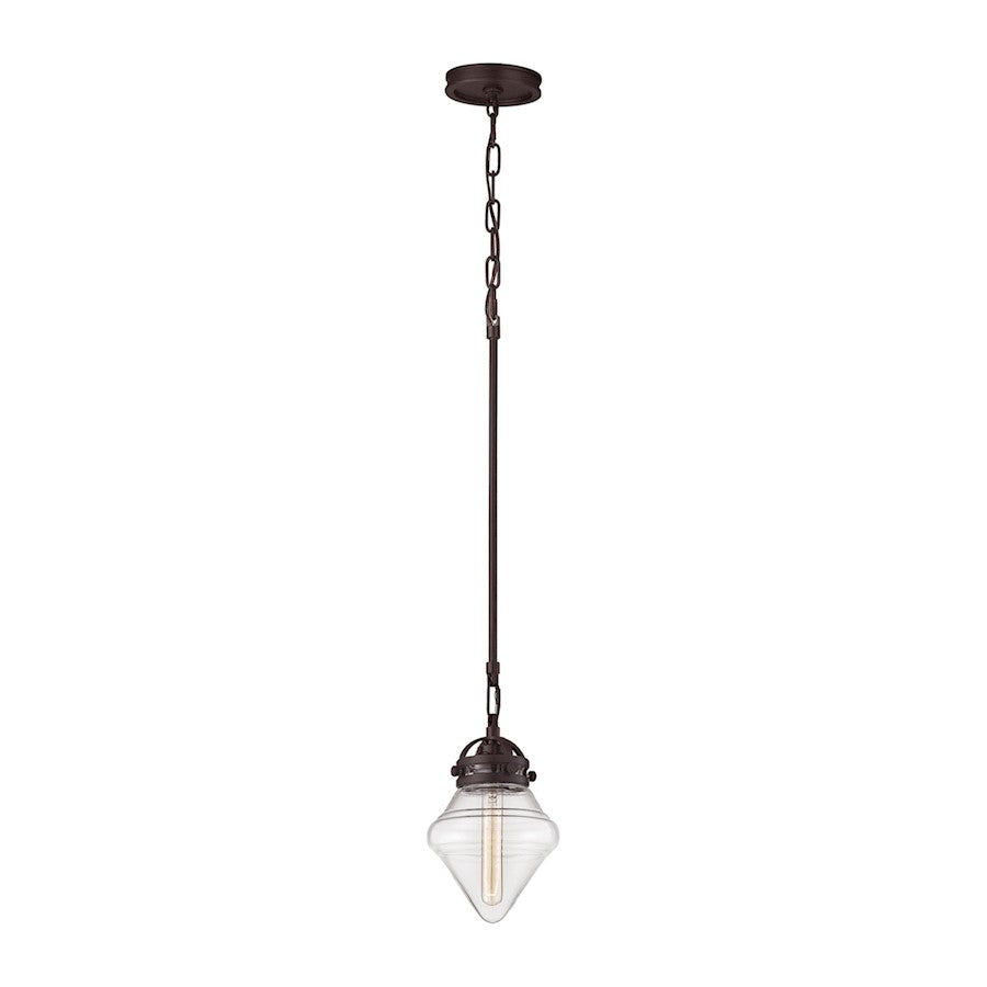 ELK Lighting Gramercy 1-Light 7" Mini Pendant, oil rubbed Bronze/Clear