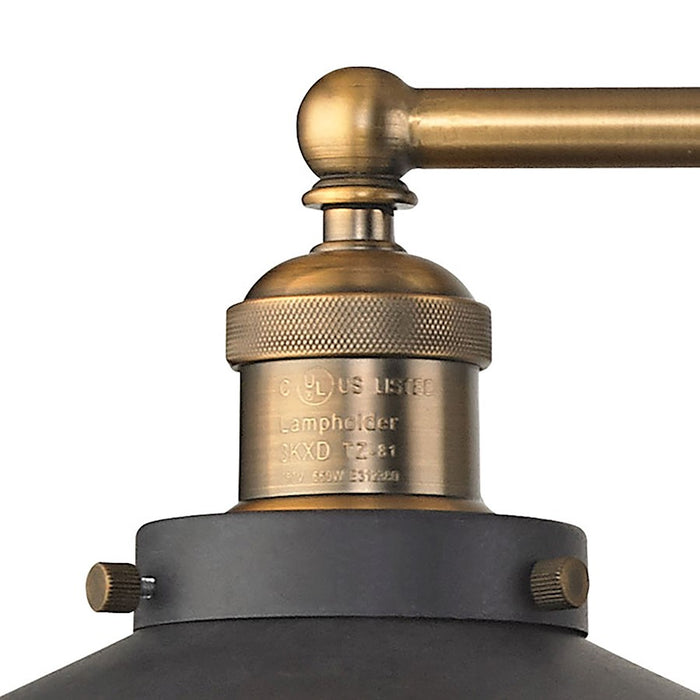 ELK Lighting English Pub 2-Light Vanity Lamp, Brass & Graphite/Metal
