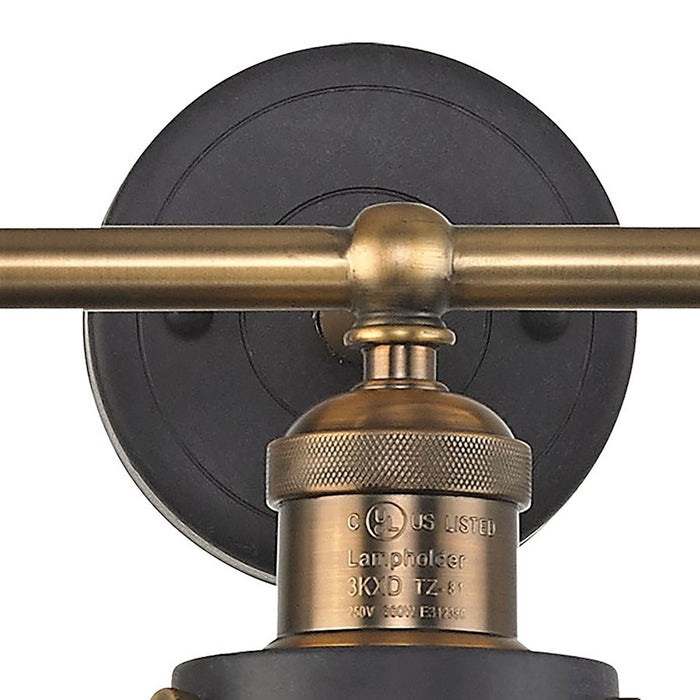 ELK Lighting English Pub 2-Light Vanity Lamp, Brass & Graphite/Metal