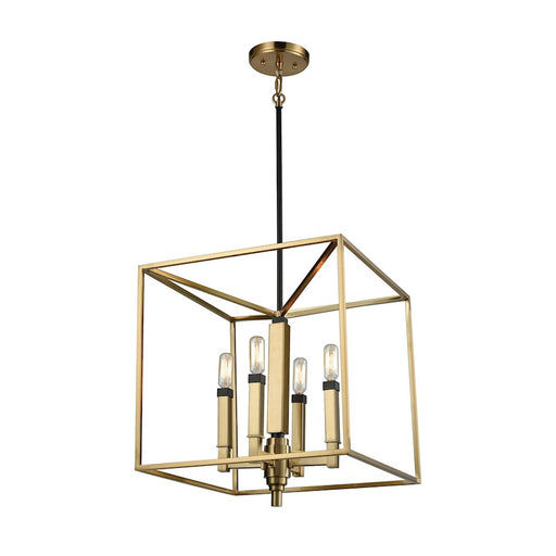 ELK Lighting Mandeville 4-Light Chandelier, Bronze and Satin Brass