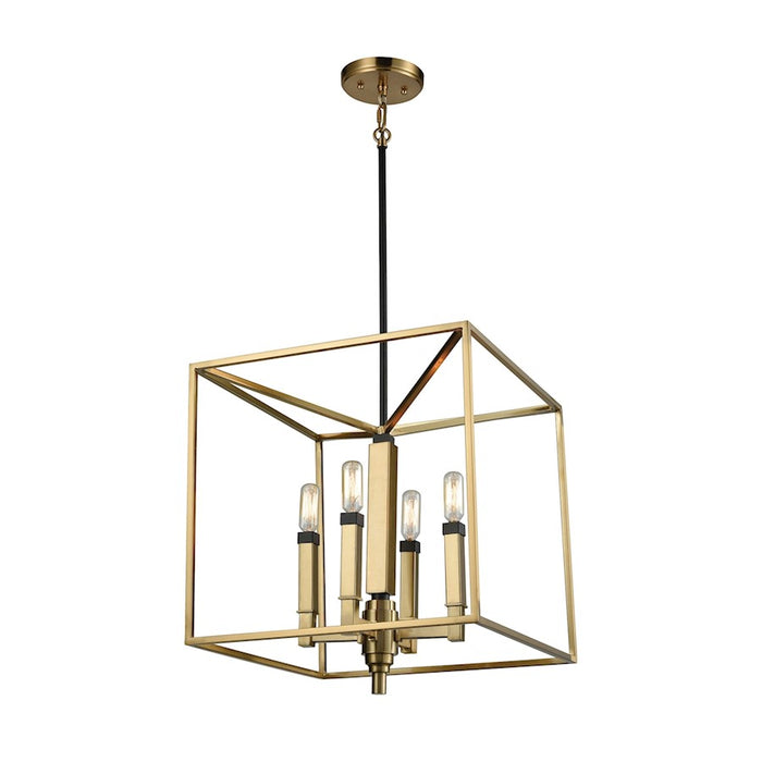 ELK Lighting Mandeville 4-Light Chandelier, Bronze and Satin Brass