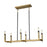 ELK Lighting Mandeville Linear Chandelier, Bronze and Satin Brass