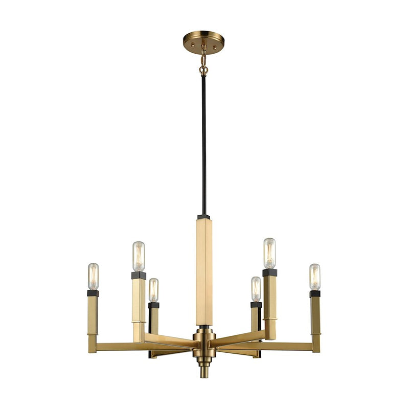 ELK Lighting Mandeville Chandelier, Bronze and Satin Brass