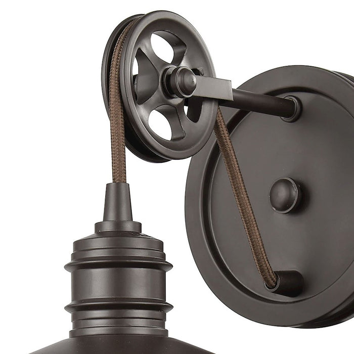 ELK Lighting Spindle Wheel 1-Light Wall Sconce, Oil Rubbed Bronze