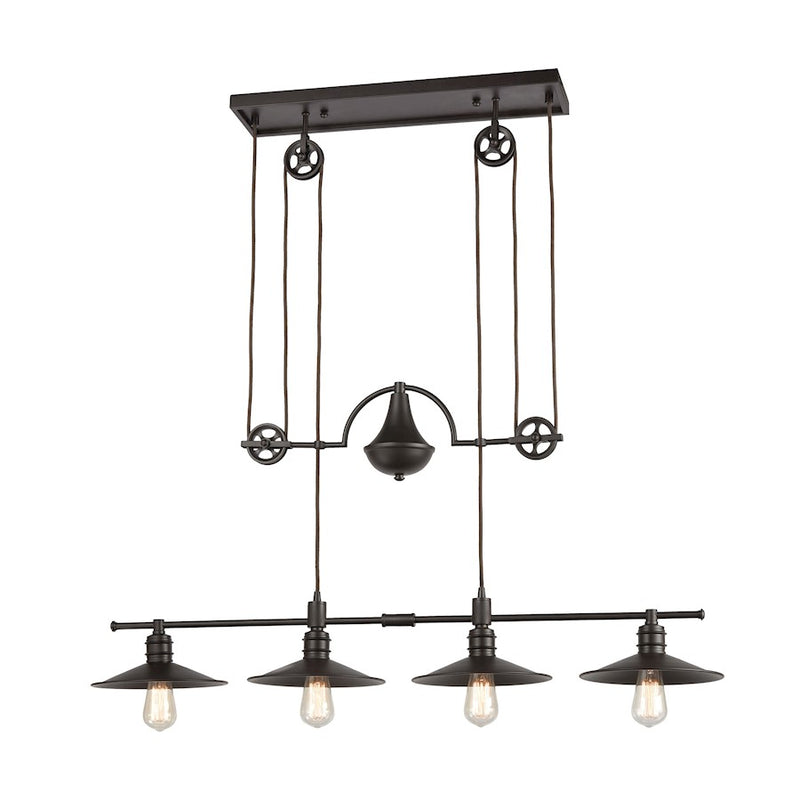 ELK Lighting Spindle Wheel Island Light, Oil Rubbed Bronze