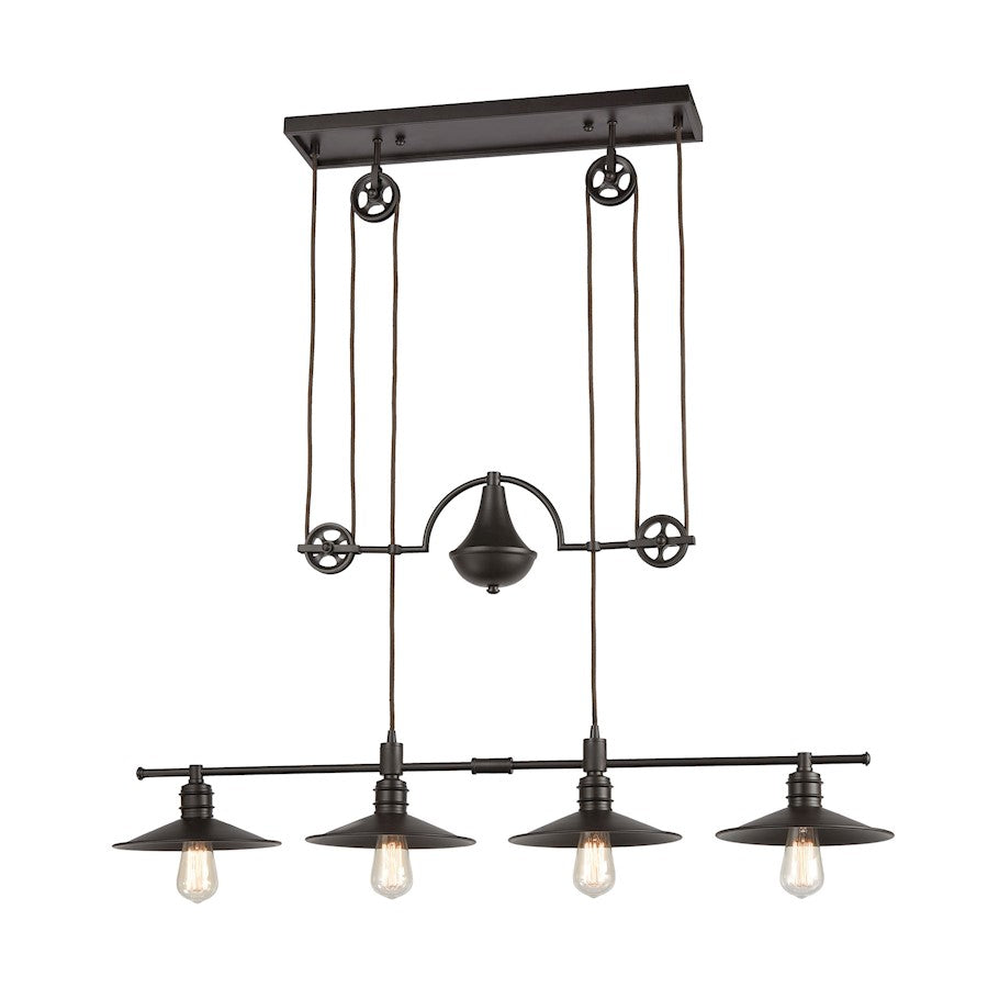 ELK Lighting Spindle Wheel Island Light, Oil Rubbed Bronze