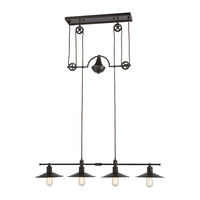 ELK Lighting Spindle Wheel Island Light, Oil Rubbed Bronze