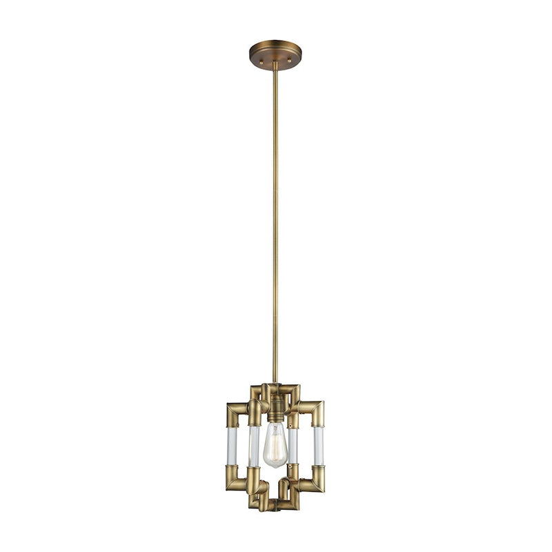 ELK Lighting Brandon 1-Light Mini Pendant, Classic Brass
