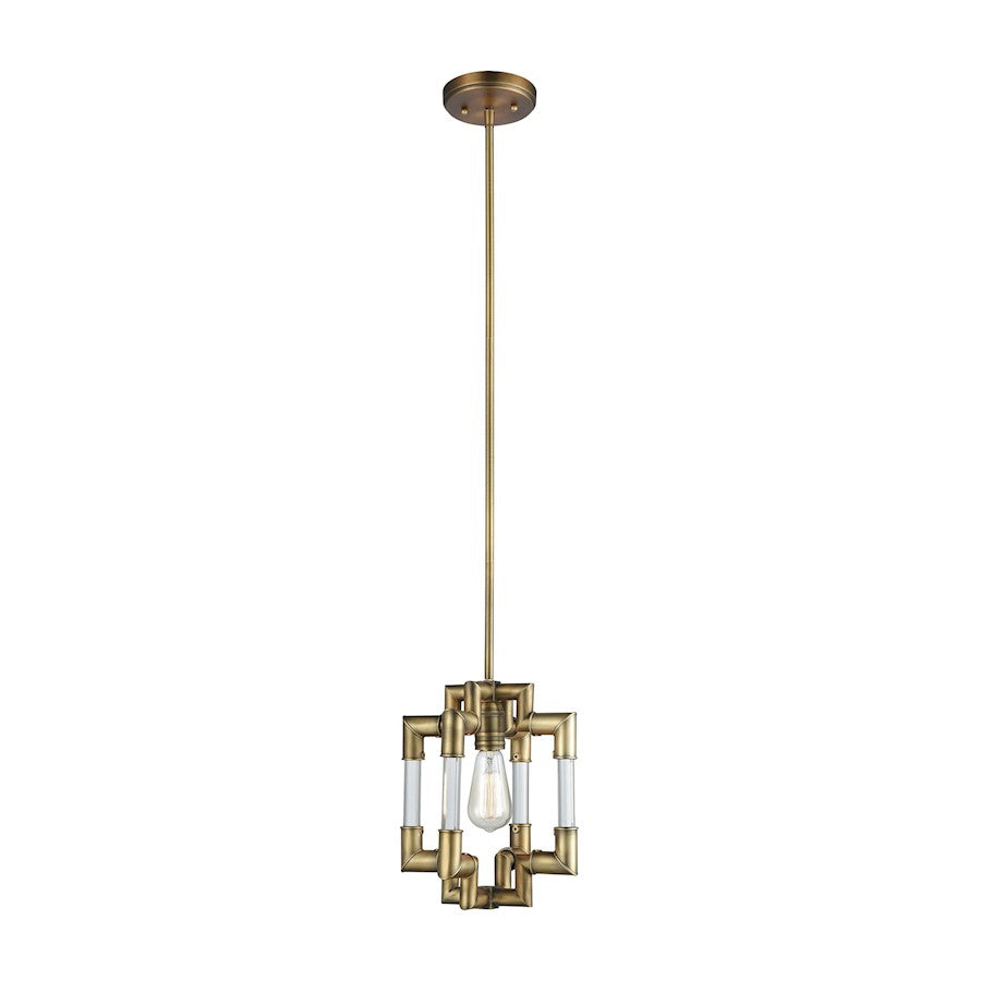 ELK Lighting Brandon 1-Light Mini Pendant, Classic Brass