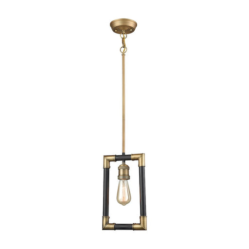 ELK Lighting Lisbon 1-Light Mini Pendant, Classic Brass and Bronze
