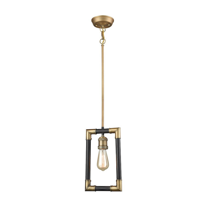 ELK Lighting Lisbon 1-Light Mini Pendant, Classic Brass and Bronze