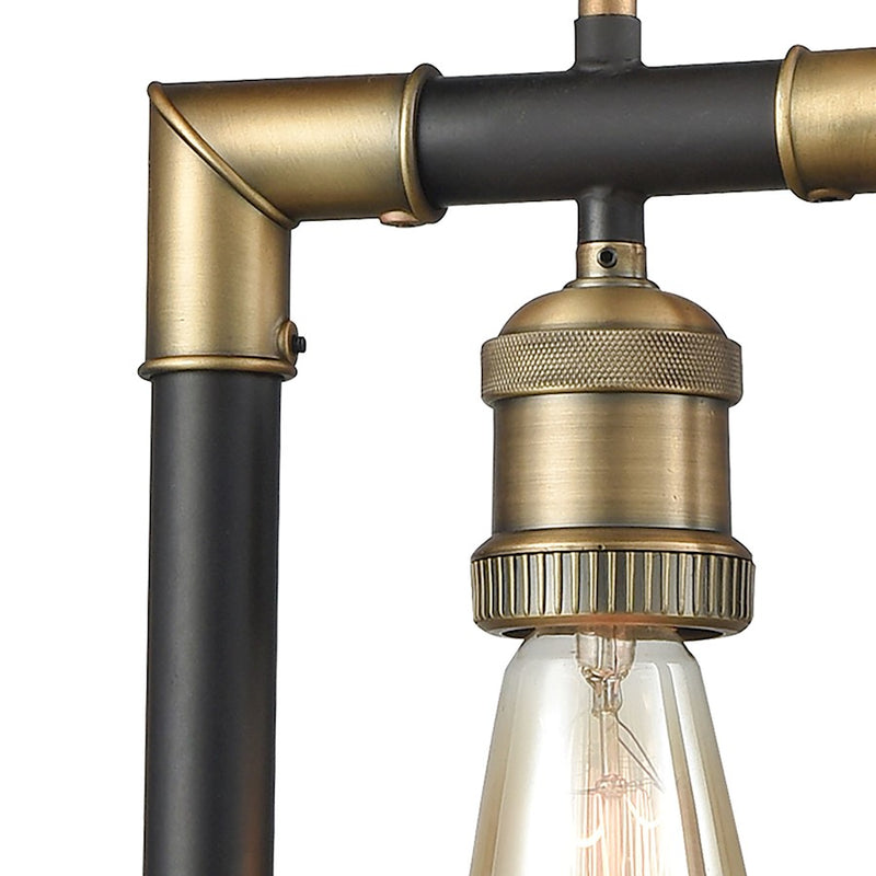 ELK Lighting Lisbon 1-Light Mini Pendant, Classic Brass and Bronze