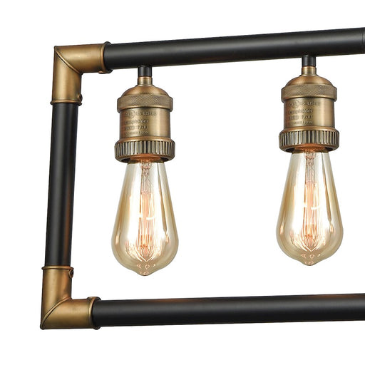ELK Lighting Lisbon 5-Light Linear Chandelier, Classic Brass & Bronze