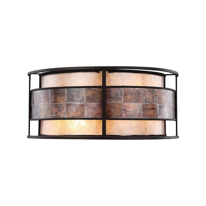 ELK Lighting Tremont 2-Light Sconce, Bronze/Brown & Tan Mica Shade