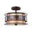ELK Lighting Tremont 2-Light Semi Flush, Bronze/Brown & Tan Mica Shade