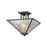 ELK Lighting Plano 2-Light Semi Flush, Rust Iron/Mercury Glass