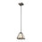 ELK Lighting Plano 1-Light Mini Pendant, Rust Iron/Mercury Glass