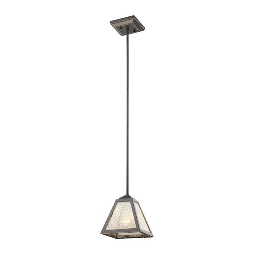 ELK Lighting Plano 1-Light Mini Pendant, Rust Iron/Mercury, Adapter