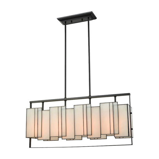 ELK Lighting Stratus 4-Light Chandelier, Bronze/Bone Tiffany Glass