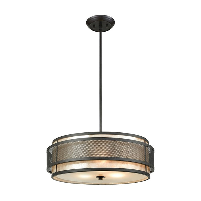 ELK Lighting Beckley 3-Light Chandelier, Bronze/Perforated Metal