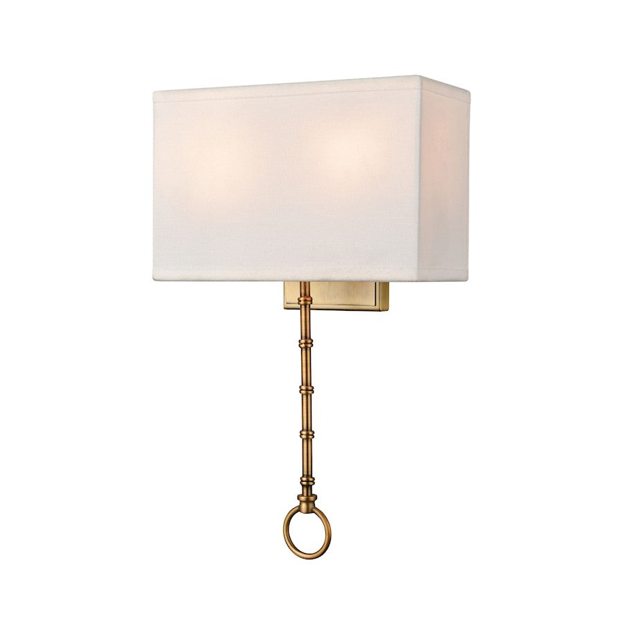 ELK Lighting Shannon 2-Light Sconce, White Fabric Shade