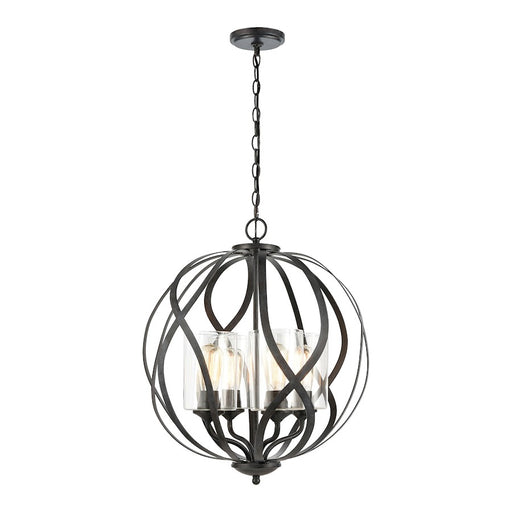 ELK Lighting Daisy Chandelier, Midnight Bronze/Clear Glass