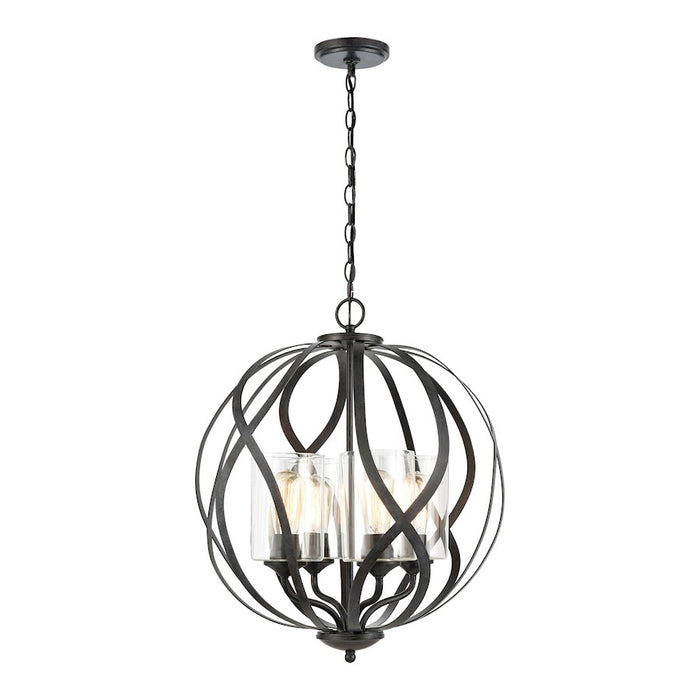 ELK Lighting Daisy Chandelier, Midnight Bronze/Clear Glass