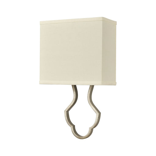 ELK Lighting Lanesboro 1-Light Sconce, Dusted Silver/White Fabric