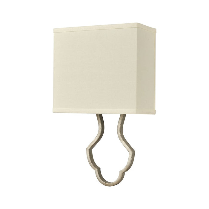 ELK Lighting Lanesboro 1-Light Sconce, Dusted Silver/White Fabric
