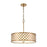 ELK Lighting Arabesque 4-Light Chandelier, Bronze Gold/White Fabric