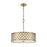 ELK Lighting Arabesque 4-Light Chandelier, Bronze Gold/White Fabric