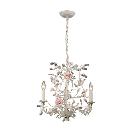 ELK Lighting Heritage Chandelier, Cream/Porcelain Roses