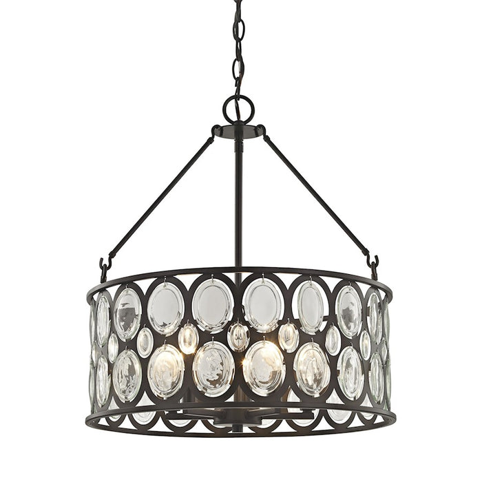 ELK Lighting Serai 5-Light Chandelier, Bronze/Clear Soda Bottle Glass