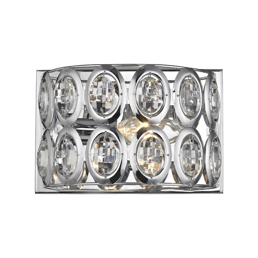 ELK Lighting Tessa 1-Light Wall Sconce, Chrome/Clear Crystal