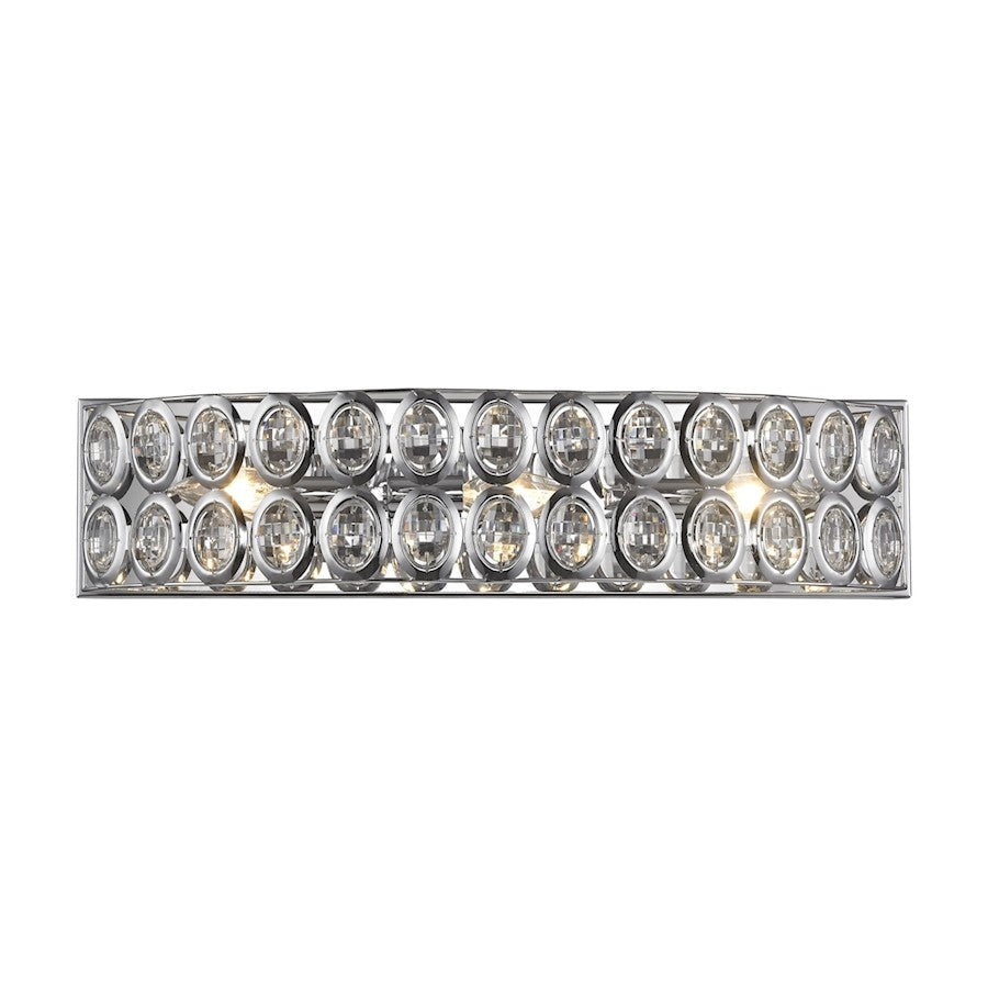ELK Lighting Tessa Vanity Sconce, Chrome/Clear Crystal