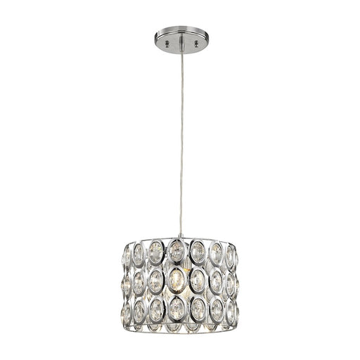 ELK Lighting Tessa 1-Light Mini Pendant, Polished Chrome/Clear Crystal