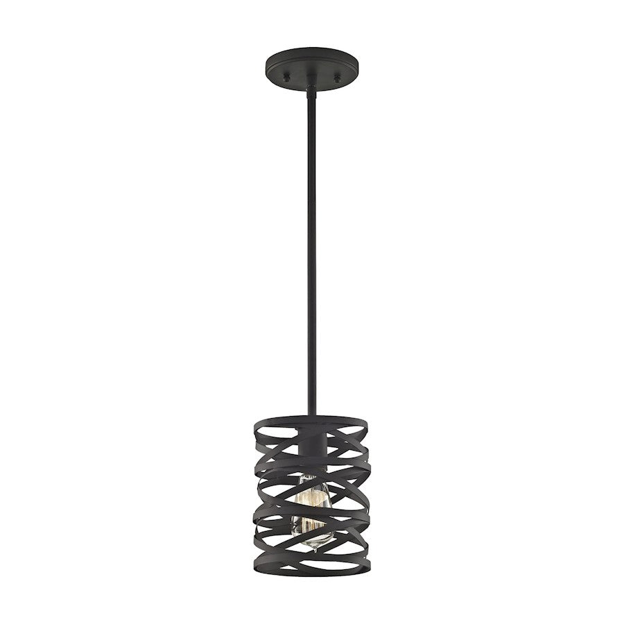 ELK Lighting Vorticy Mini Pendant, Bronze/Metal Cage, Adapter