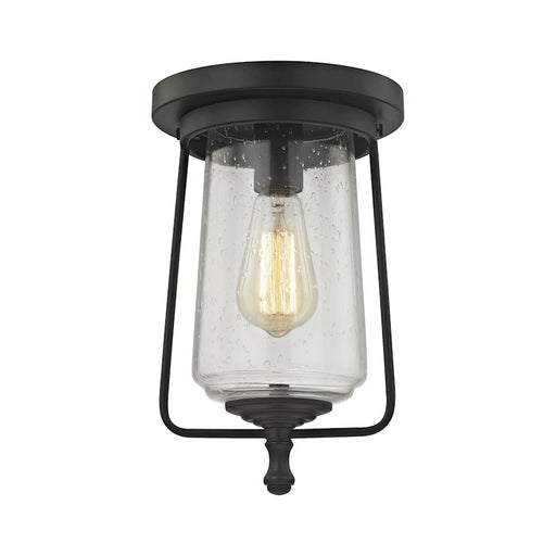 ELK Lighting Hamel 1-Light Flush Mount, Bronze/Clear Seedy Glass