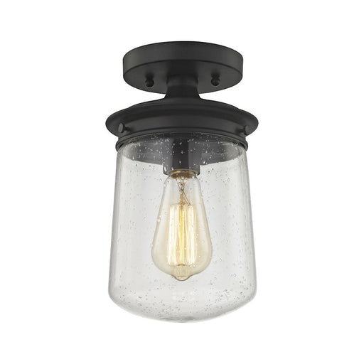 ELK Lighting Hamel 1-Light Semi Flush, Bronze/Clear Seedy Glass