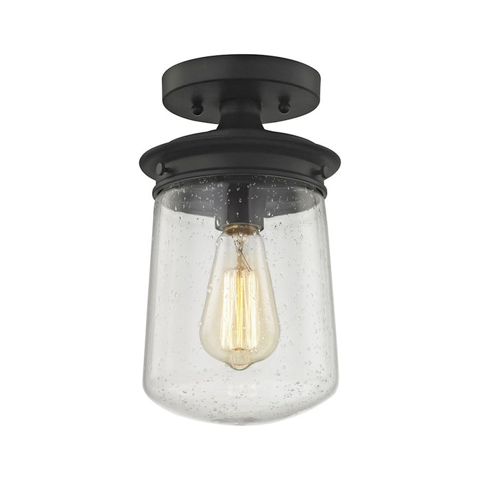 ELK Lighting Hamel 1-Light Semi Flush, Bronze/Clear Seedy Glass