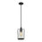 ELK Lighting Hamel 1-Light Mini Pendant, Bronze/Clear Seedy Glass