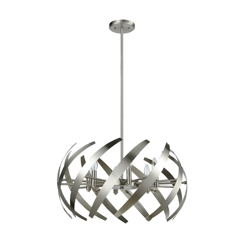 ELK Lighting Carthage 6-Light Chandelier, Satin Nickel