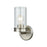 ELK Lighting Leland 1-Light Wall Sconce, Nickel/Clear Blown Glass