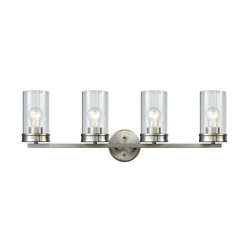 ELK Lighting Leland Vanity Lamp, Nickel/Clear Blown Glass